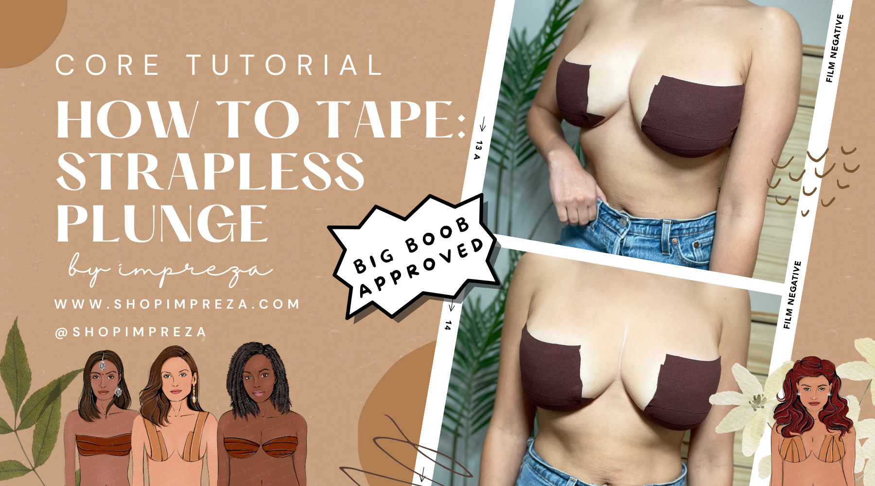Tutorial for strapless plunging neckline